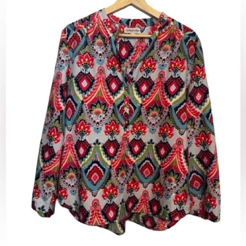 Buckhead Betties Vibrant Patterned Blouse
